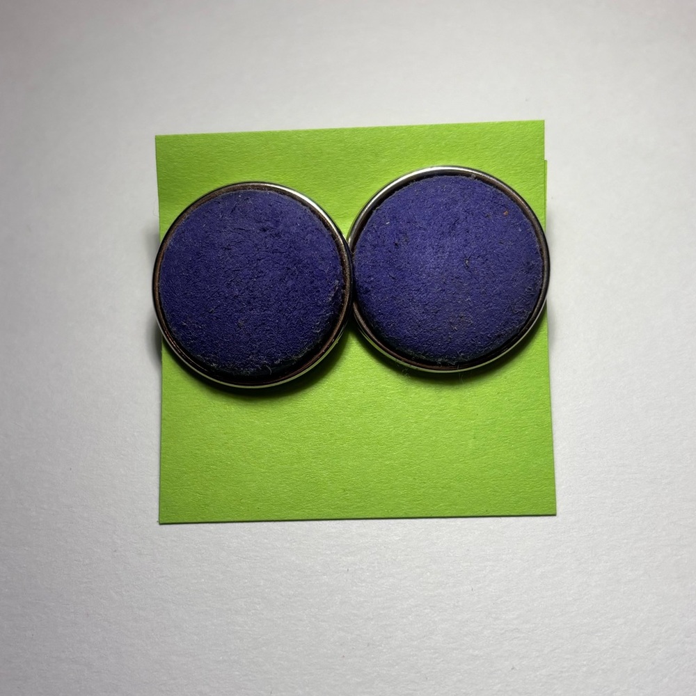 Purple Fabric Stud Earrings